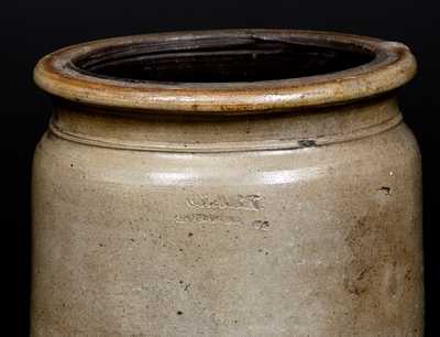 Rare N. CLARK / PARKERSBURG, VA (West Virginia) 1 Gal. Stoneware Jar