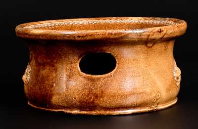 Unusual Glazed Earthenware Spittoon, possibly J. Eberly & Co., Strasburg, Virginia