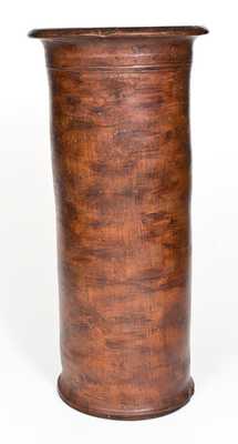 JOHN BELL / WAYNESBORO Redware Umbrella Stand with Cold-Painted Decoration