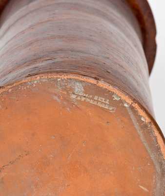 JOHN BELL / WAYNESBORO Redware Umbrella Stand with Cold-Painted Decoration