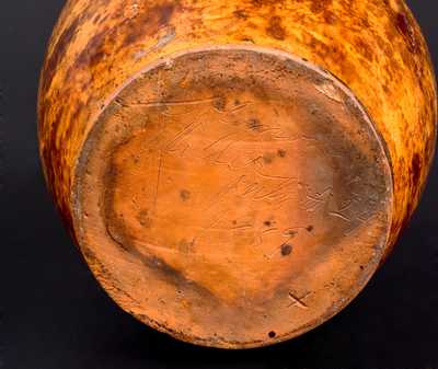 Rare and Fine Redware Lidded Jar,
