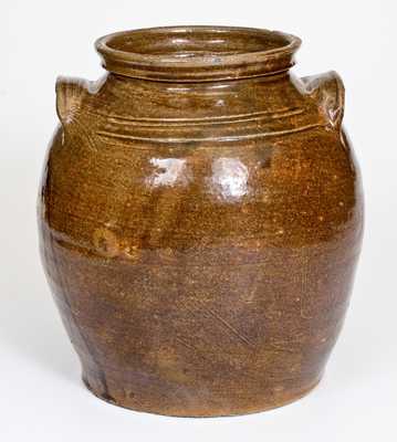 Fine Alkaline-Glazed Stoneware Jar att. Dave, Lewis Miles s Stoney Bluff Pottery, Edgefield, SC