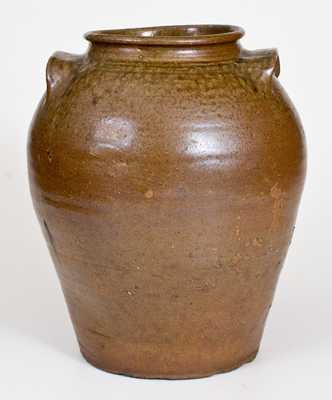 Fine Pottersville, Edgefield District, SC Alkaline-Glazed Stoneware Jar w/ Impressed Mark at Base