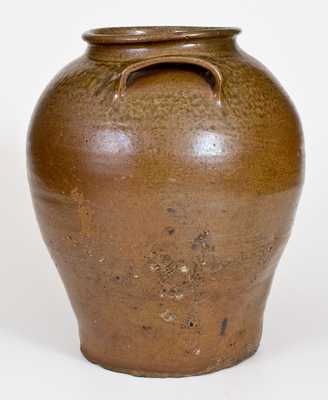Fine Pottersville, Edgefield District, SC Alkaline-Glazed Stoneware Jar w/ Impressed Mark at Base