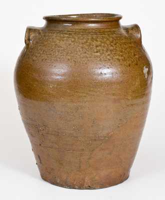 Fine Pottersville, Edgefield District, SC Alkaline-Glazed Stoneware Jar w/ Impressed Mark at Base