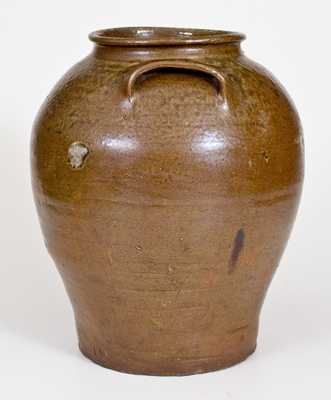 Fine Pottersville, Edgefield District, SC Alkaline-Glazed Stoneware Jar w/ Impressed Mark at Base