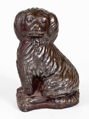 Elaborate Large-Sized Sewertile Spaniel Figure, Ohio, late 19th or early 20th century