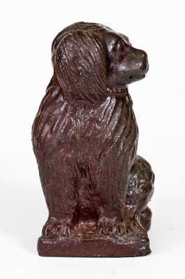 Elaborate Large-Sized Sewertile Spaniel Figure, Ohio, late 19th or early 20th century