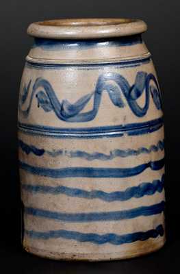 Western PA Stoneware Canning Jar with Profuse Striped Decoration