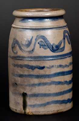 Western PA Stoneware Canning Jar with Profuse Striped Decoration