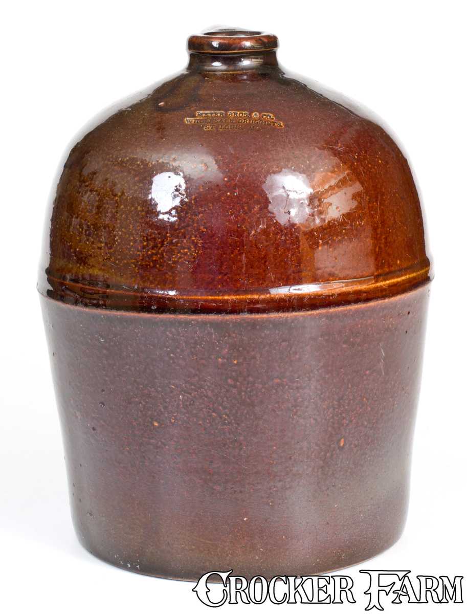 Peoria Pottery Stoneware Jug W St Louis Missouri Advertising