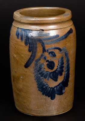 1/2 Gal. Baltimore Stoneware Jar with Floral Decoration