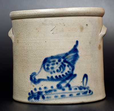 Four-Gallon BRADY & RYAN / ELLENVILLE. N.Y. Stoneware Chicken Crock