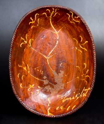 Very Rare Redware Loaf Dish Dated 1811