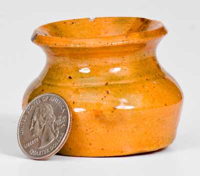 Miniature Glazed Redware Cuspidor, attributed to George Wagner, Lehighton, PA