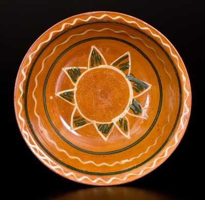 Fine Snow Hill Nunnery Redware Bowl, attributed to John Bell, Waynesboro, PA, circa 1840