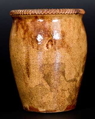 S. BELL & SON / STRASBURG Shenandoah Valley Glazed Redware Jar