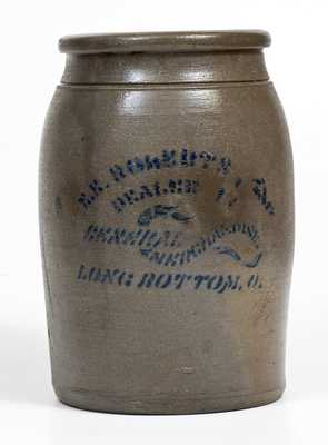 Rare One-Gallon Longbottom, Ohio Stoneware Advertising Jar, Western PA origin, c1875