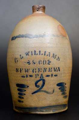2 Gal. C. L. WILLIAMS & CO. / NEW GENEVA, PA Stoneware Jug