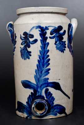 2 Gal. Stoneware Water Cooler w/ Bold and Elaborate Floral Decoration att. Henry Remmey, Philadelphia
