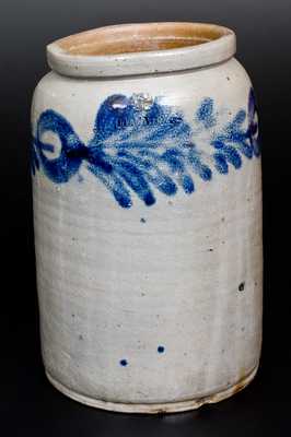 H. MYERS (Henry Remmey) Baltimore Stoneware Jar with Brushed Decoration