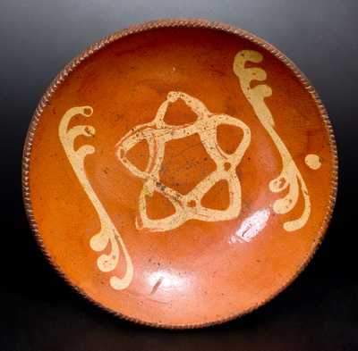 Huntington, Long Island Redware Plate with Star Decoration