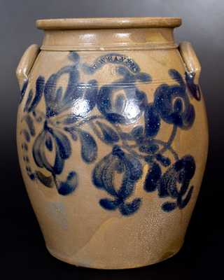 6 Gal. J. WEAVER (Beaver, PA) Stoneware Jar with Bold Floral Decoration