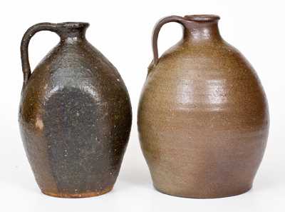 Lot of Two: Catawba Valley, NC Stoneware Jugs, probably J. W. Carpenter, late 19th century