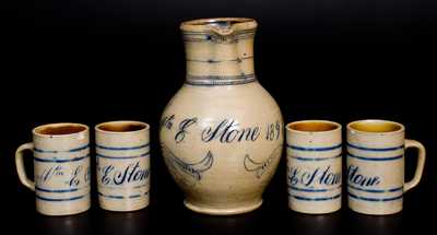 Remmey / Philadelphia Pitcher and Mugs Set Inscribed 