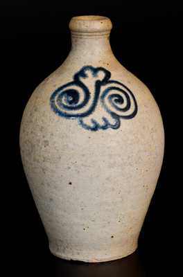 Fine One-Quart Stoneware Jug w/ Watchspring Decoration, Manhattan or NJ, 18th century