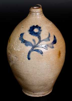2 Gal. Stoneware Jug with Incised Floral Decoration, Manhattan, early 19th century