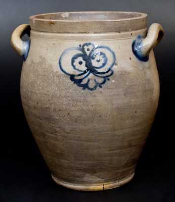 Stoneware Jar w/ Modified Watchspring Decoration, New York City or Cheesequake, NJ, late 18th century