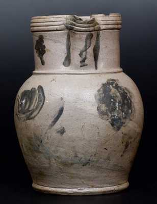 1/2 Gal. Stoneware Pitcher with Floral Decoration, Huntingdon County, PA, circa 1850