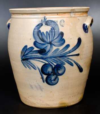 6 Gal. COWDEN & WILCOX / HARRISBURG, PA Stoneware Jar w/ Cherries Decoration