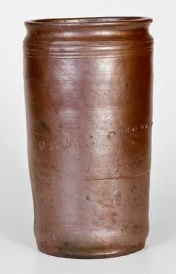 1 Gal.  PAUL CUSHMAN, Albany, NY Stoneware Jar, circa 1810