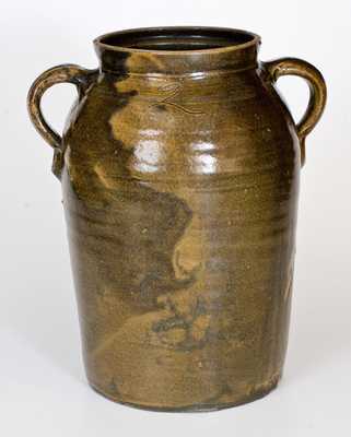 Alkaline-Glazed Stoneware Jar att. Elijah McPherson, Sand Mountain, AL, mid-19th century