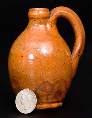 Miniature Glazed Redware Jug attrib. New Market, Virginia