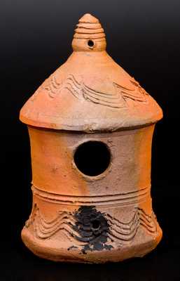 Redware Birdhouse with Incised Decoration, attrib. Henry Schofield, Cecil County, MD, early 20th century