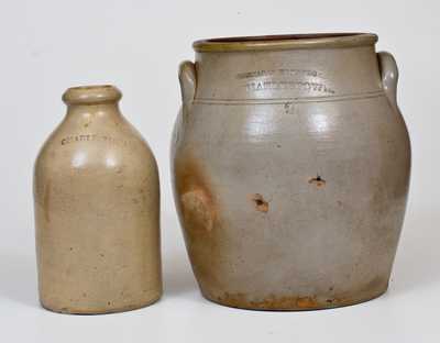 Lot of Two: CHARLESTOWN, MA Stoneware Vessels incl. BARNABAS EDMANDS Jar