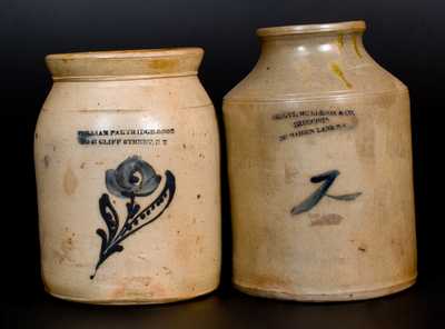 Lot of Two: 1 Gal. Stoneware Jars with Impressed NEW YORK CITY Advertising