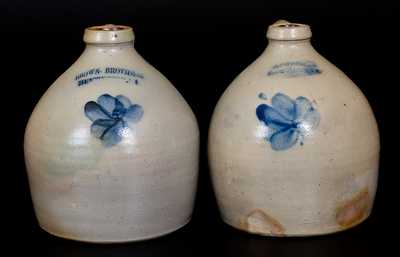 Lot of Two: Squat Jugs Marked BROWN & BRO. / HUNTINGTON, L.I. and BROWN BROTHERS / HUNTINGTON, L.I.