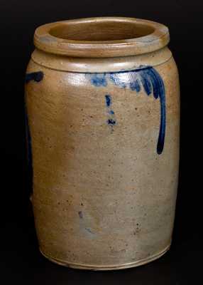 1/2 Gal. Baltimore Stoneware Jar with Floral Decoration