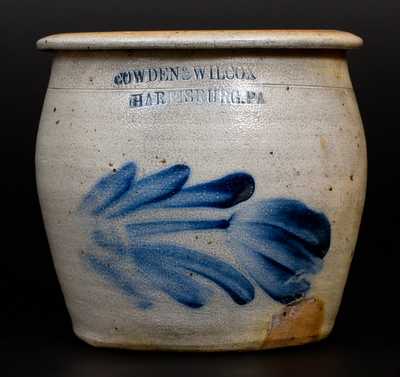 Rare COWDEN & WILCOX / HARRISBURG, PA Stoneware Apple Butter Jar