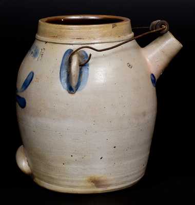 SIPE & SONS, / W MSPORT. PA Stoneware Batter Pail w/ Cobalt Foliate Decoration