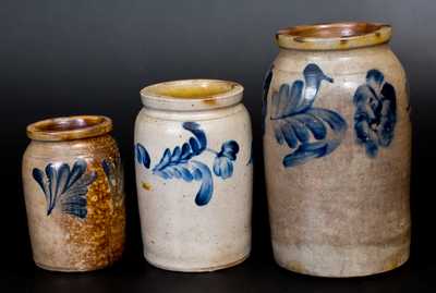 Graduated Group of Three Remmey Stoneware Jars, Philadelphia, PA origin, circa 1865