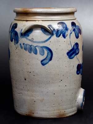 Three-Gallon Baltimore Stoneware Water Cooler with Cobalt Clover Decoration