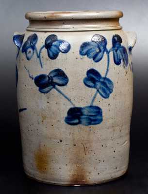 Three-Gallon Baltimore Stoneware Water Cooler with Cobalt Clover Decoration