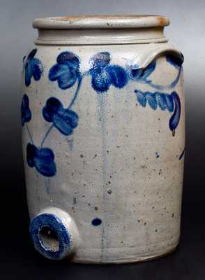 Three-Gallon Baltimore Stoneware Water Cooler with Cobalt Clover Decoration