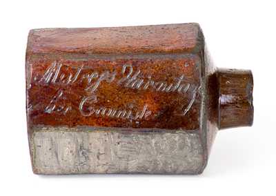 Very Rare Kentucky Redware Cannister by Philip Anthony, 1795