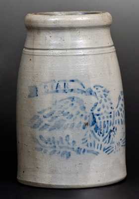 Stoneware Canning Jar w/ Stenciled Eagle Motif, Inscribed 